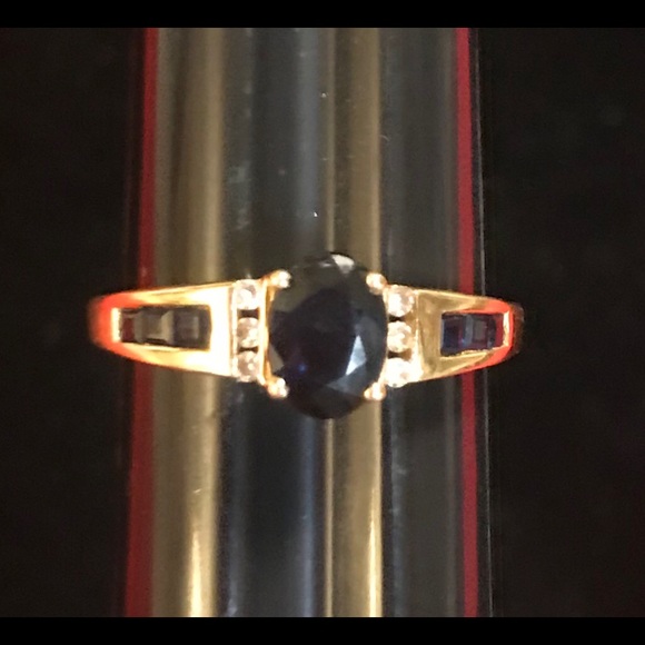 14K Sapphire and Diamond Ring 14K GOLD - Picture 3 of 4